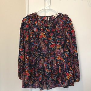 H&M Floral Longsleeve Blouse Size 6/Medium